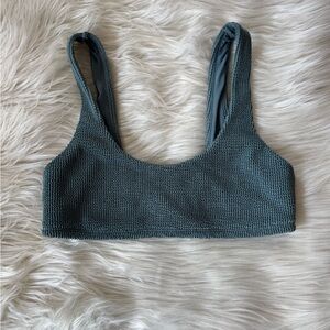 Hollister Textured Bikini Top - Teal Green